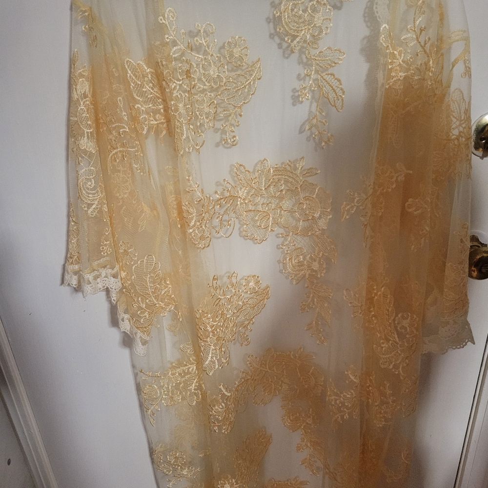 LuLaRoe Chloe Lace Cardigan in Soft Gold